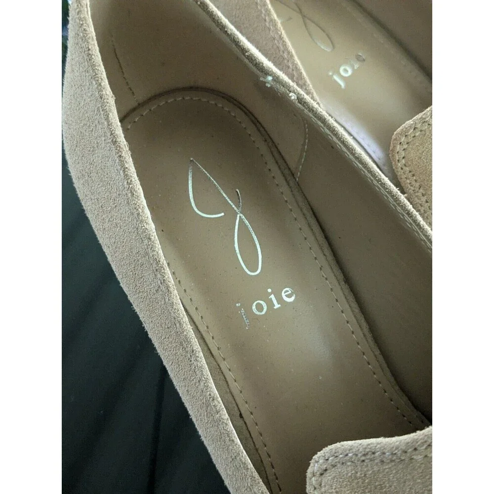 Joie Shoes Womens Sz 9.5 Wevenly Casual Comfort Tan Suede Block Heels Academia